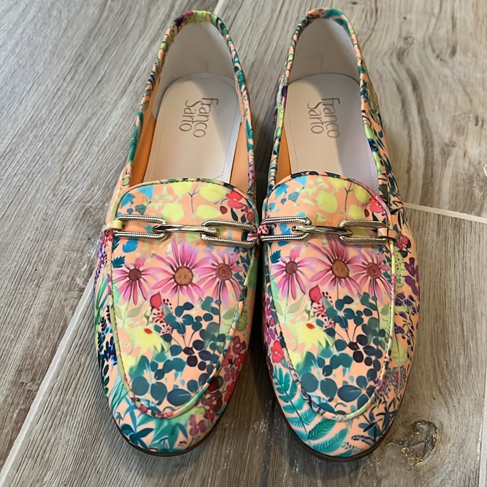 Franco Sarto Floral Multicolor Loafers-never worn